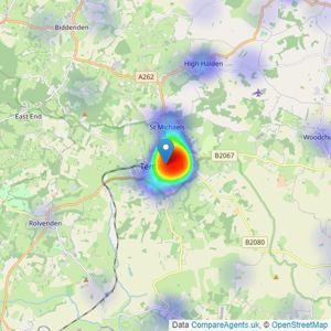 Hobbs Parker Estate Agents - Tenterden listings heatmap