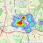 Hobdays - Potters Bar listings heatmap