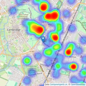 Hockeys - Cambridge listings heatmap