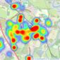 Hodders - Addlestone listings heatmap