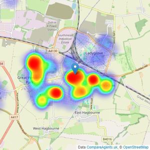 Hodsons - Didcot listings heatmap