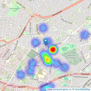 Hogan's Estate & Letting Agents - Leeds listings heatmap