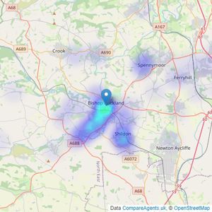 Holbrook & Co - Bishop Auckland listings heatmap