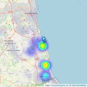 Holbrook & Co - Seaham listings heatmap