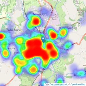 Holden & Prescott - Macclesfield listings heatmap