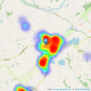 Holdens Estate Agents - Longridge listings heatmap