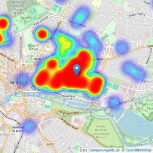 Hollands Smith - Bedford listings heatmap