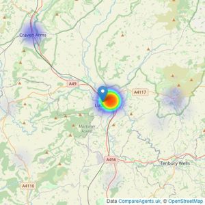 Holters Estate Agents - Shropshire listings heatmap