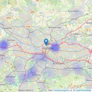 Home Connexions - Glasgow listings heatmap