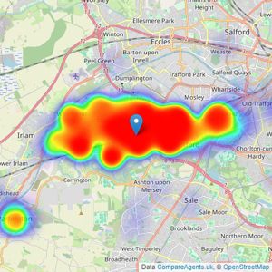 Home Estate Agents - Urmston listings heatmap