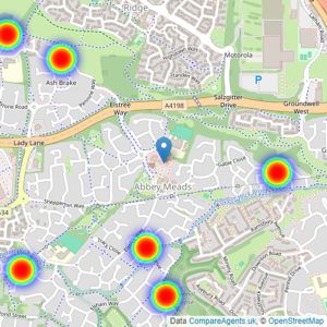 Home Finders - North Swindon listings heatmap