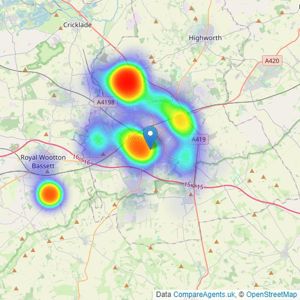 Home Finders - Swindon listings heatmap