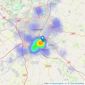 Home Property Sales - Leicester listings heatmap