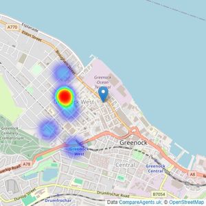 Homefinders Inverclyde - Greenock listings heatmap