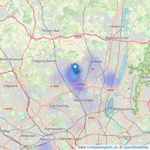 Homelink Lettings & Estates - London listings heatmap