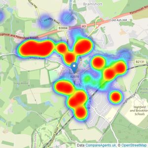 Homes Estate Agents - Liphook listings heatmap