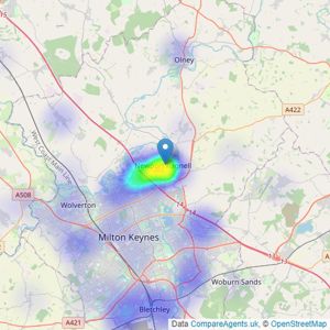 Homes on Web Ltd - Newport Pagnell listings heatmap