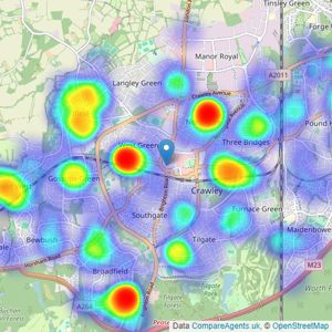 Homes Partnership - Crawley listings heatmap