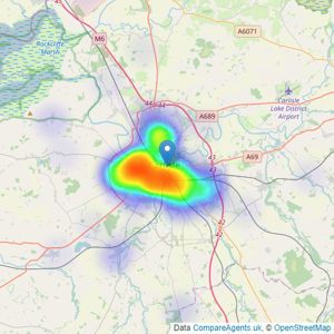 Homesearch Direct - Carlisle listings heatmap