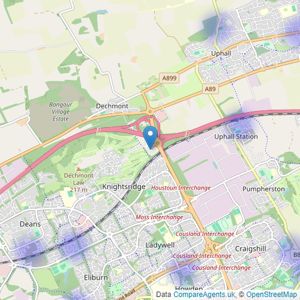 Hometown Estate Agents - Livingston listings heatmap