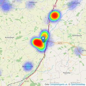 Homeweb - Devon listings heatmap