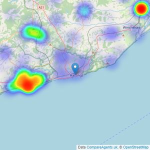 Homewise - Covering East Sussex & Kent listings heatmap