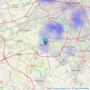 Homewise - Covering Manchester & Cheshire listings heatmap