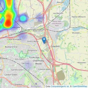 Homewise - Covering West Midlands listings heatmap