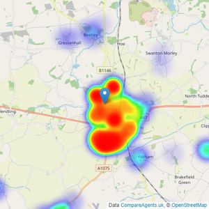 Homeworks - Dereham listings heatmap