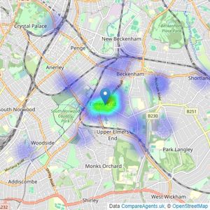 Homezone - Beckenham listings heatmap