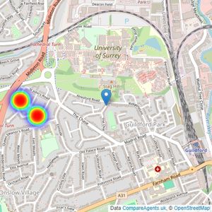 Hoods Residential Ltd - Guildford listings heatmap