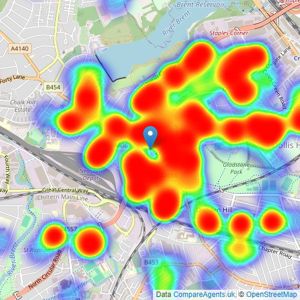 Hoopers - Neasden listings heatmap