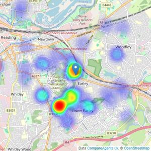 Hoopers Residential - Reading listings heatmap