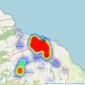 Hope & Braim Estate Agents - Whitby listings heatmap