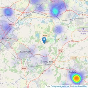 Hopkins & Dainty - Ticknall listings heatmap