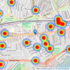 Horton and Garton - Chiswick listings heatmap