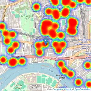 Horton and Garton - Hammersmith and Shepherd's Bush listings heatmap