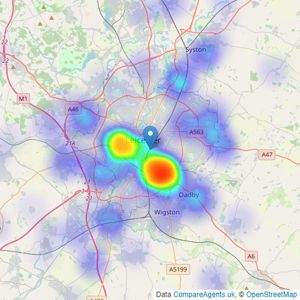 Hortons - Leicester listings heatmap