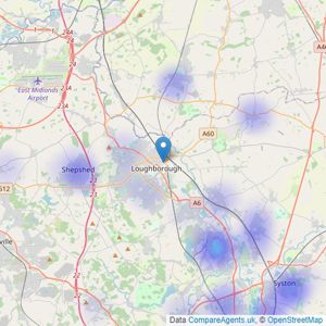 Hortons - Loughborough listings heatmap