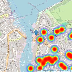 Hose Rhodes Dickson - East Cowes listings heatmap