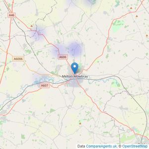 House and Home Bespoke - Melton Mowbray listings heatmap