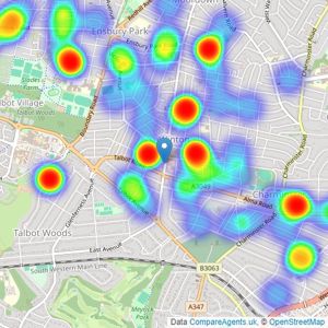 House & Son - Winton listings heatmap