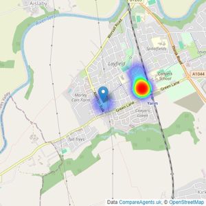 House Clickers - Yarm listings heatmap