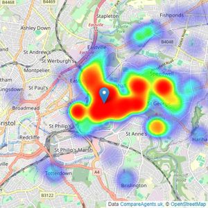 House + Co Property - Bristol listings heatmap