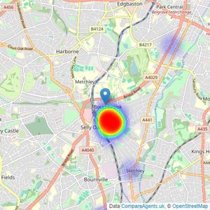 House Hunt - Birmingham listings heatmap