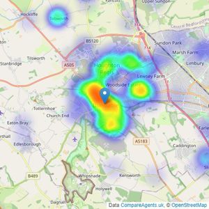 Household Estate Agents - Dunstable listings heatmap