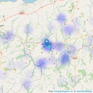 HousesForSaleInWales.co.uk - Newcastle Emlyn listings heatmap