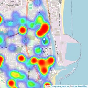 Howards - Gorleston listings heatmap