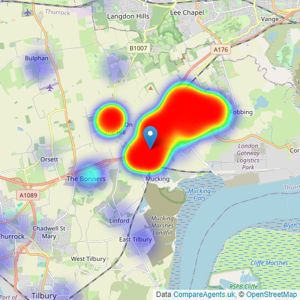 Howgates - Stanford Le Hope listings heatmap