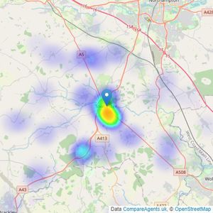 Howkins & Harrison LLP - Towcester listings heatmap